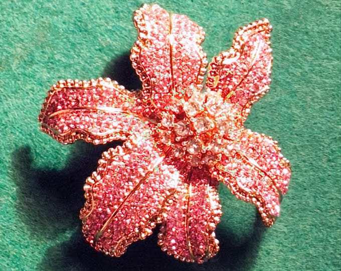 Rare Metropolitan Museum of Art Desert Orchid Rhinestone Brooch