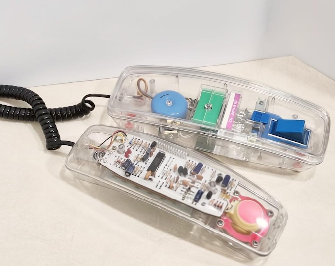 Vintage 80s 90s Lonestar Futuristic Smokey Translucent Clear Phone