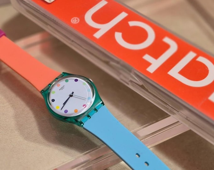 Vintage Swatch Candy Parlour Analog Watch With Case