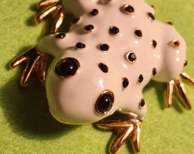 Metropolitan Museum Enameled Frog Pin -- Signed Ciner
