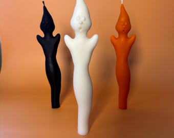 Spooky Ghost Beeswax Natural Candle — Halloween Sculptural Decor  Candle