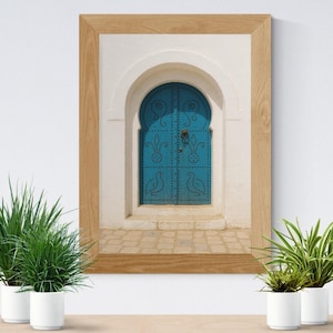 Tunisian Traditional Front Door Wall Art, Blue Door, Mediterranean Architecture Print, 24x36 Portrait Poster, 2:3 ratio (resizable)