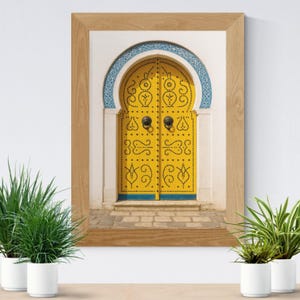 Tunisian Traditional Front Door Wall Art, Yellow Door, Mediterranean Architecture Print, 24x36 Portrait Poster, 2:3 ratio (resizable)