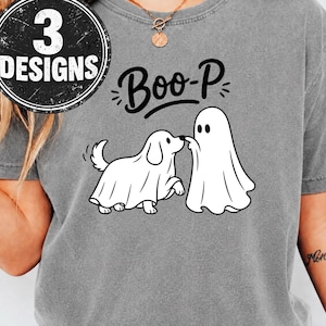 Boo-P Ghost Dog PNG SVG, Halloween Dog PNG, Uroczy duch psa, Upiorny miłośnik psów, Psia mama Halloween, Upiorny sezon do pobrania w wersji cyfrowej