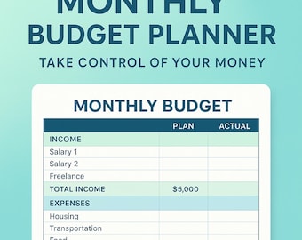 Family Budget Planner Spreadsheet — Monthly | Income, Expense, Savings Tracker | Instant Download | Bonus How-To Guide
