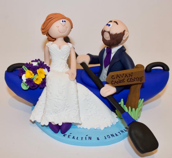 Personalised Fimo Clay Wedding Cake Topper – Custom Couple