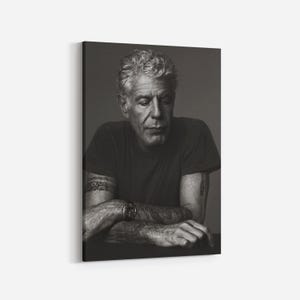 Lienzo de Anthony Bourdain, arte de pared en blanco y negro, decoración de pared de leyendas famosas.