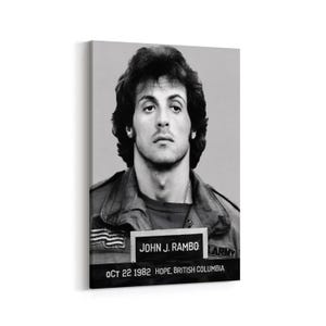 Rambo Movie Poster Canvas Art: Sylvester Stallone Vintage Print