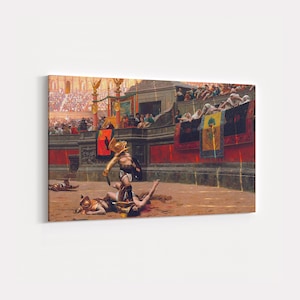 Gladiator Canvas Wall Art: Roman Colosseum Battle Scene Print