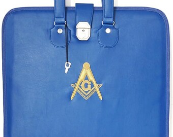 thumbnail image 2 of Freemason Masonic Regalia Apron Hard Case – Blue Interior Briefcase – Made In USA 2 of 5