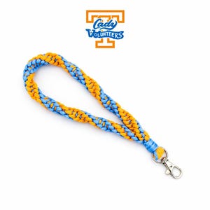 Tennessee Lady Vols Wristlet – pomarańczowo-niebieski pleciony brelok do kluczy