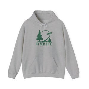 Hyzer Life Disc Golf Hoodie: Woodland Design, Cotton-Blend Sweatshirt