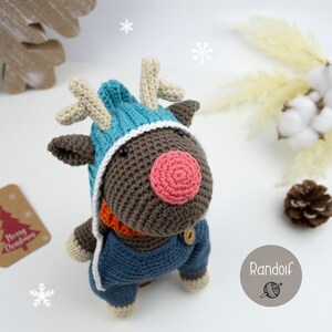 Randolph the Reindeer Crochet Pattern, Deer Christmas Amigurumi, Baby Crochet Pattern, Easy Christmas Crochet Pattern