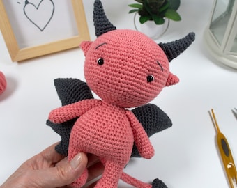 Motif bébé diable au crochet, motif diable au crochet amigurumi, motif facile au crochet amigurumi