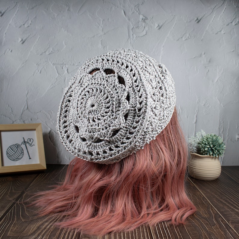 Boho Hat Crochet Pattern for Beginners, Quick and Easy Mandala Hat Crochet Pattern image 9