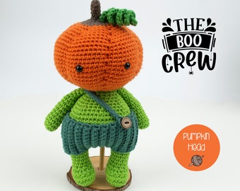 Pumpkin Head Crochet Pattern, Halloween Amigurumi, Pumpkin Crochet Pattern, Baby Crochet Pattern, Soft Toy Crochet Pattern