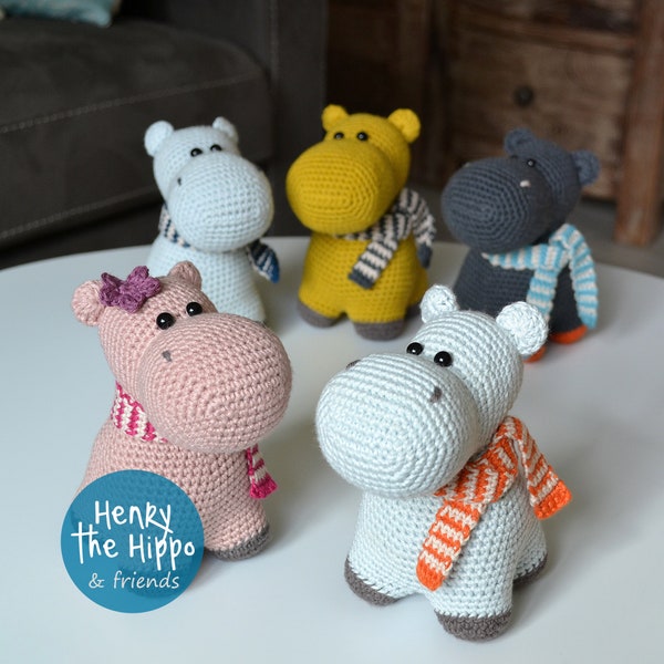 Hippo Crochet Pattern, Baby Gift Crochet Pattern, Hippo Amigurumi, Easy Crochet Pattern, Soft Toy Crochet Pattern