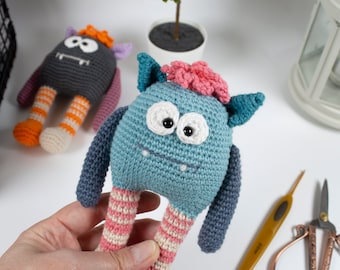 Monster Amigurumi haakpatroon, eenvoudig haakpatroon voor beginners