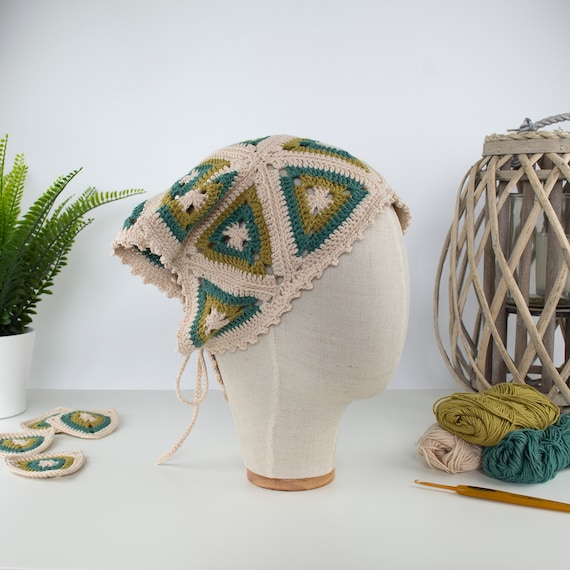Hippie Boho Bandana Crochet Pattern: Granny Square Headband (PDF Pattern)