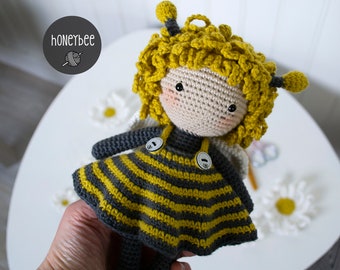 Bee Crochet Pattern, HoneyBee Amigurumi Crochet Pattern, Easy Crochet Pattern, Soft Toy Crochet Pattern, Baby Doll Crochet Pattern