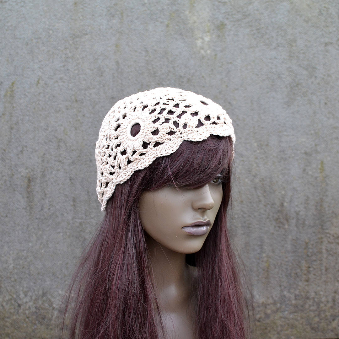 Flower Lace Hat Crochet Pattern: Boho Hippie Style (PDF