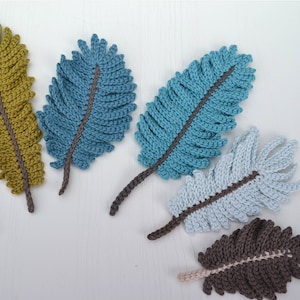 Boho Hippie Feathers Crochet Pattern, Tribal Feathers Crochet Pattern, Feather Bookmark Aplique Crochet Pattern, Native Indians Crochet image 4