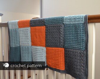 Crochet Pattern - Textured Baby Toddler Blanket -  (PDF file)