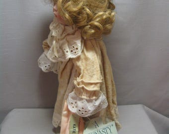 Doll Porcelain Name Katie Blonde Hair Blue Eyes Light Pink