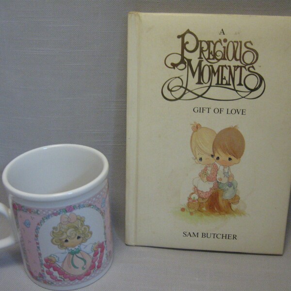 Precious Moments Cup You Have Touched So Many Hearts & Book Gift Of Love Book Poems by Sam Butcher Carol C Steele 1989-1996