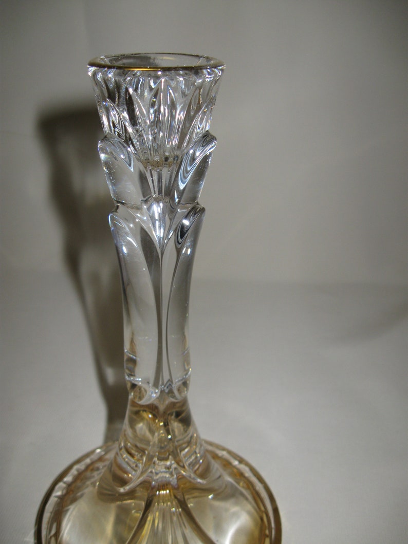 Glass Long Stem Candle Stick Holder for Taper Gold Base Nozzle Etsy