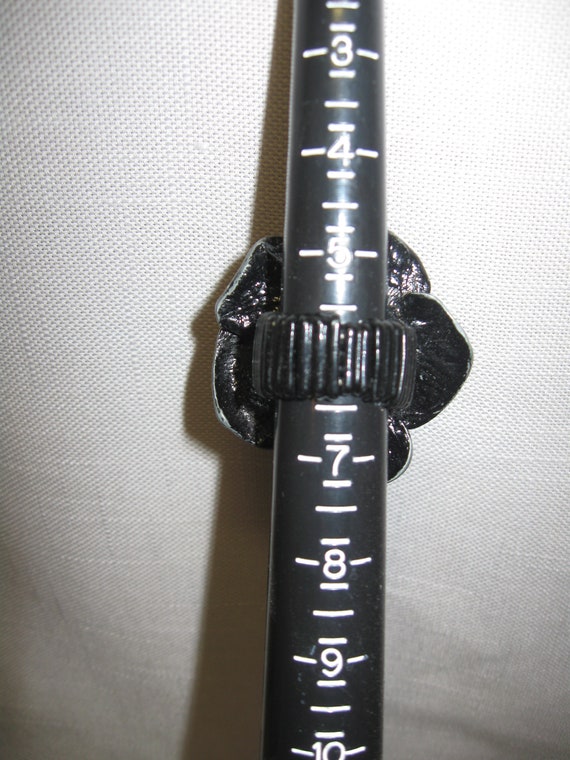 Finger Ring Statement Adjustable Stretch Black Ro… - image 4