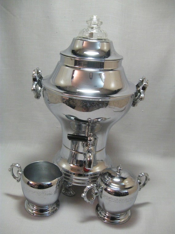 Silver Tone Electric Coffee Pot Urn Samovar Percolator 12 Cups Etsy