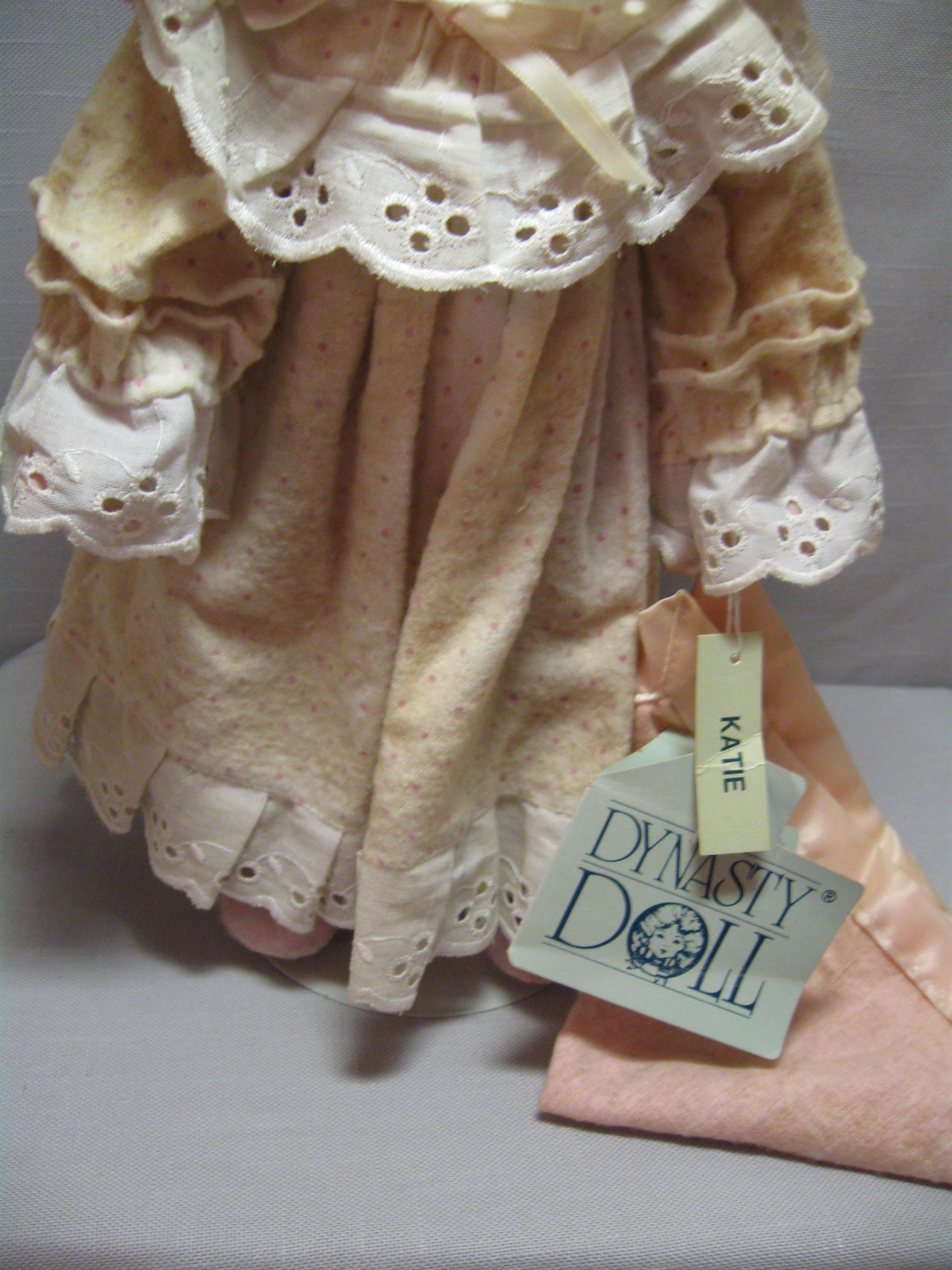 Doll Porcelain Name Katie Blonde Hair Blue Eyes Light Pink