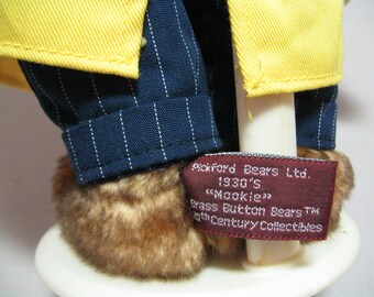 Bear Doll Brown Fur Yellow Hat Coat Zuit Suit Jazz Era Dark
