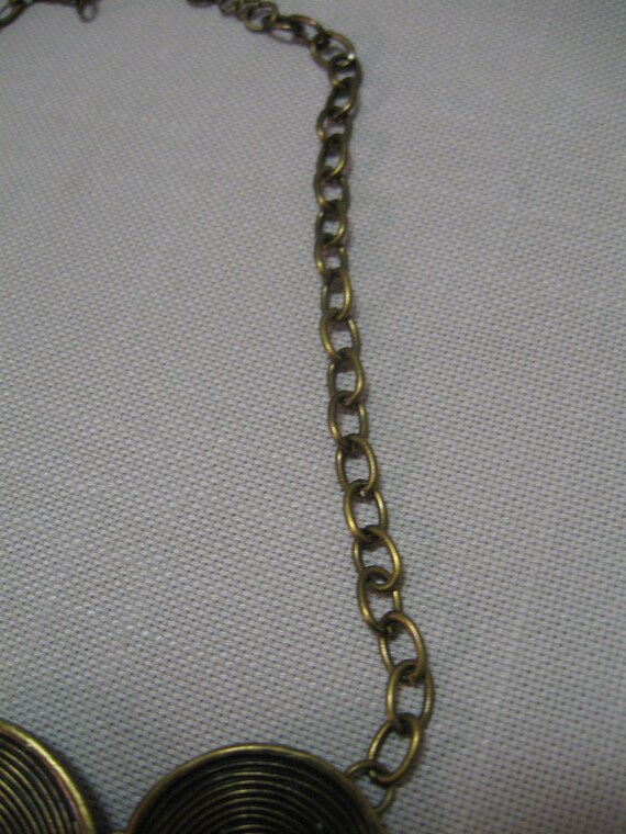 Necklace Bib Choker Light Metal Pendants Medallio… - image 5