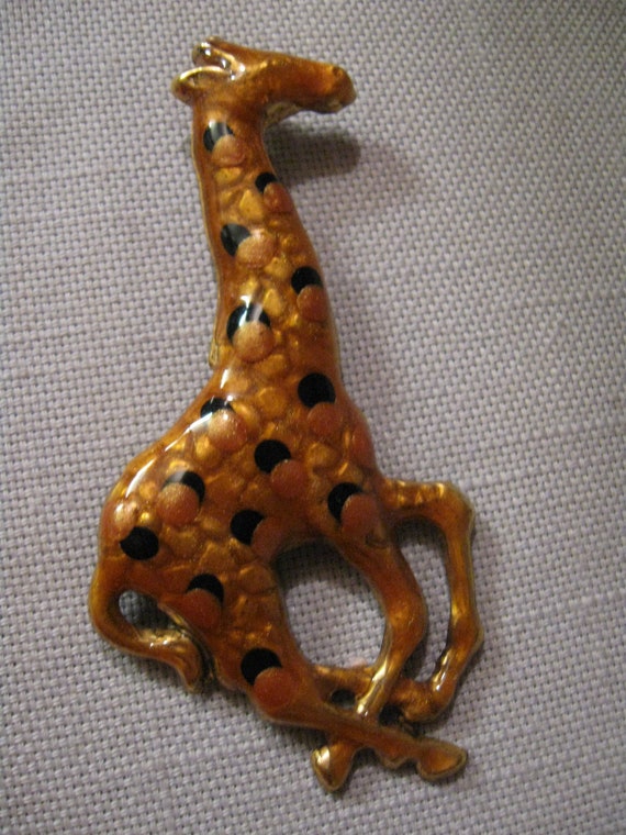 Brooch Pin Jungle Animal Figural Running Giraffe G