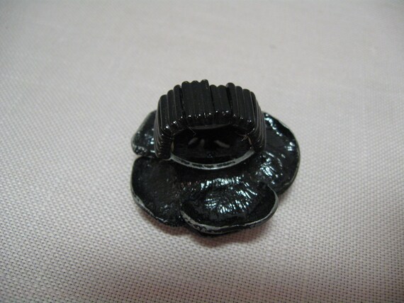 Finger Ring Statement Adjustable Stretch Black Ro… - image 3