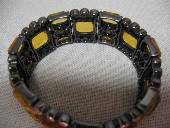 Bracelet Stretch Bangle Cuff Translucent Light Go… - image 4