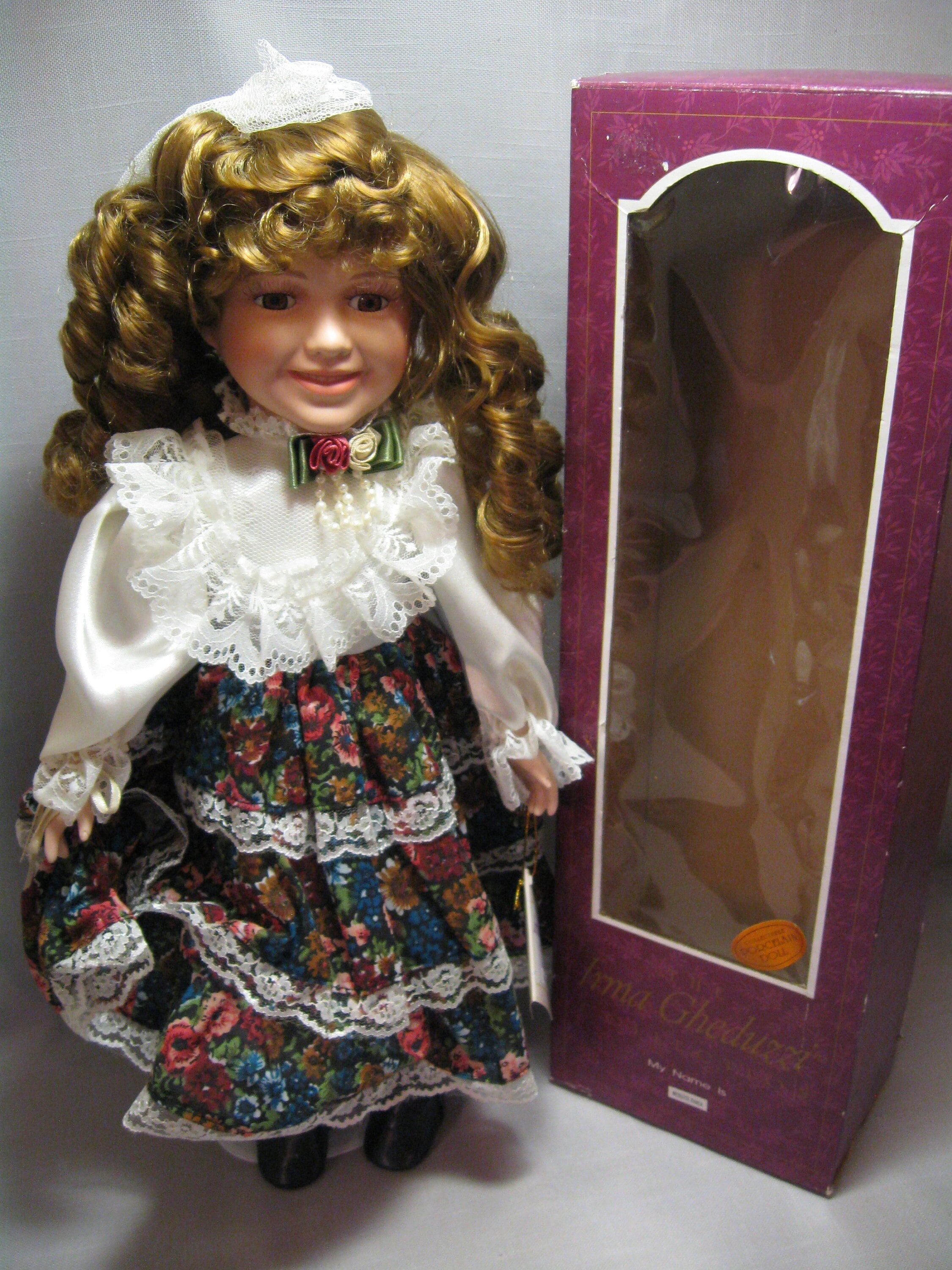 Porcelain Doll Name Nicolette Bianca Light Brown Hair Brown Eyes