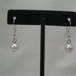 Earrings Pierce Silver Tone Faux Pearl Drop Paparazzi Jewelry