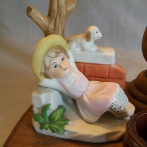 Cherub Holding a Column with Candleholder Ceramic Bisque - 's Boutique