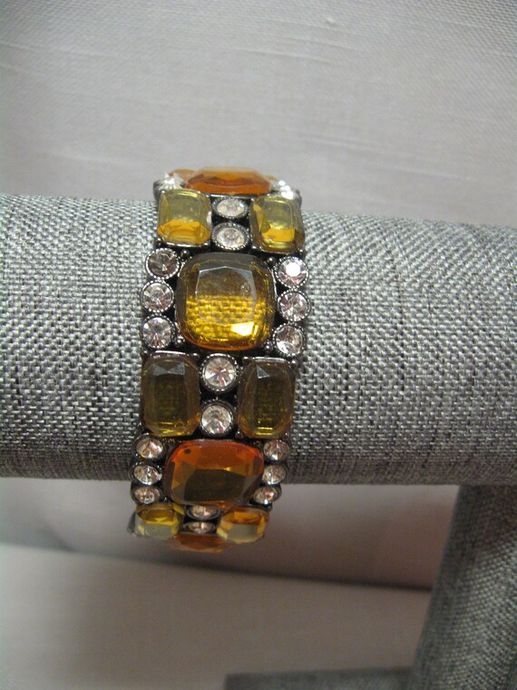 Bracelet Stretch Bangle Cuff Translucent Light Go… - image 6