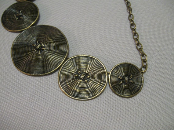 Necklace Bib Choker Light Metal Pendants Medallio… - image 4