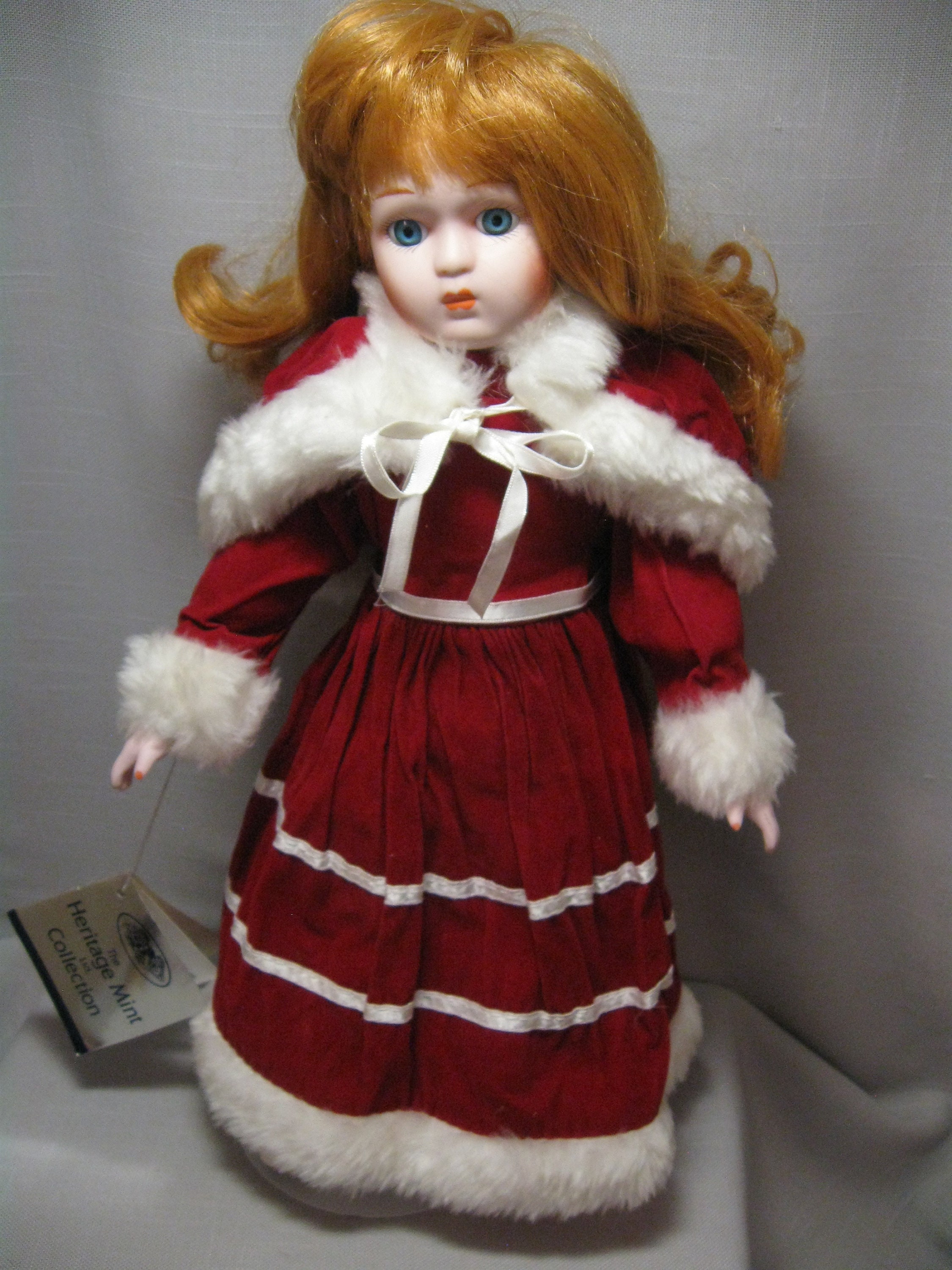Doll Bisque Porcelain Name Jennifer Strawberry Blonde Hair Blue