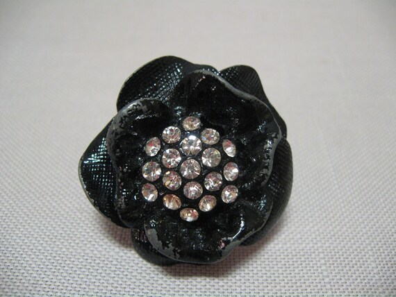 Finger Ring Statement Adjustable Stretch Black Ro… - image 5