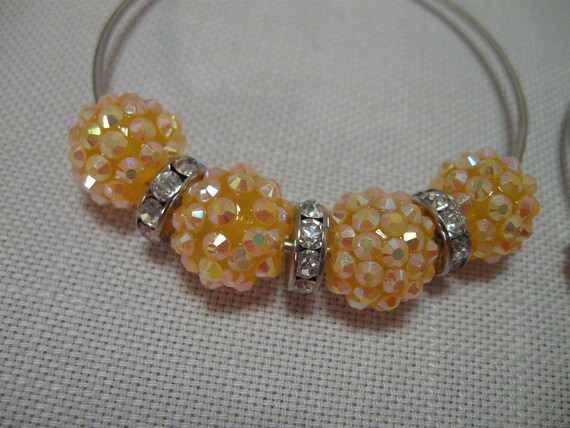 Earrings Pierce Silver Tone Hoops Gold Tone Sparkle Disco