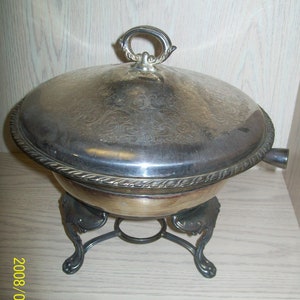 Silber-Co Silber Platte 4 Stück Auflaufform Scheuern Set stehen Wasser Schüssel servieren Teller Deckel Wm A Rogers 1940