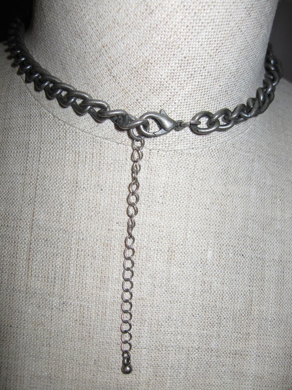Necklace Rustic Gothic Gun Metal Chain Pendant 3 … - image 9