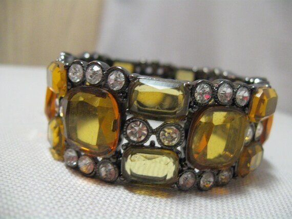 Bracelet Stretch Bangle Cuff Translucent Light Go… - image 3