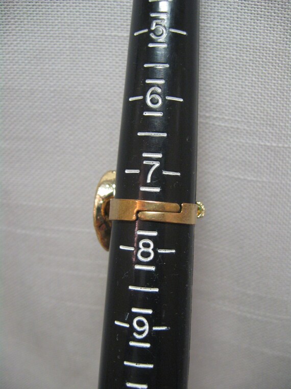 Finger Ring Statement Adjustable Gold Tone Filigr… - image 5